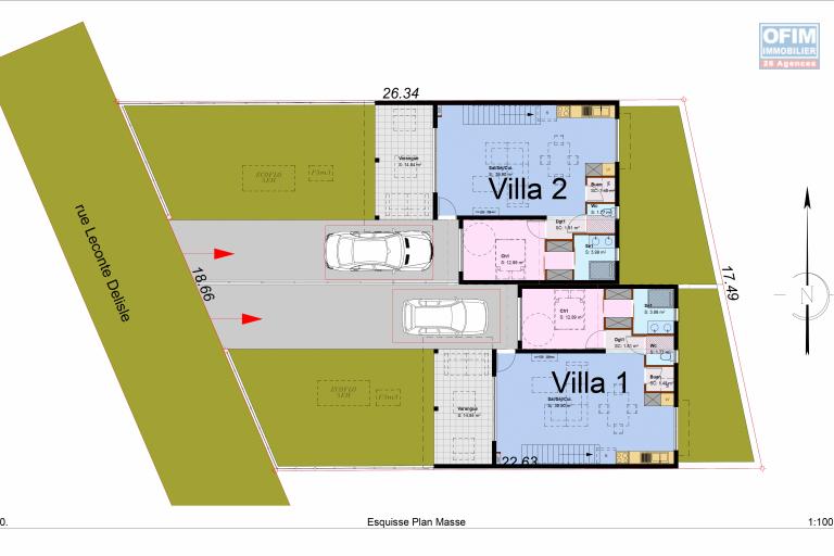 Terrain de 202 m2 proche centre ville et du collège, en légère pente avec vue mer imprenable à 350 m d'altitude.