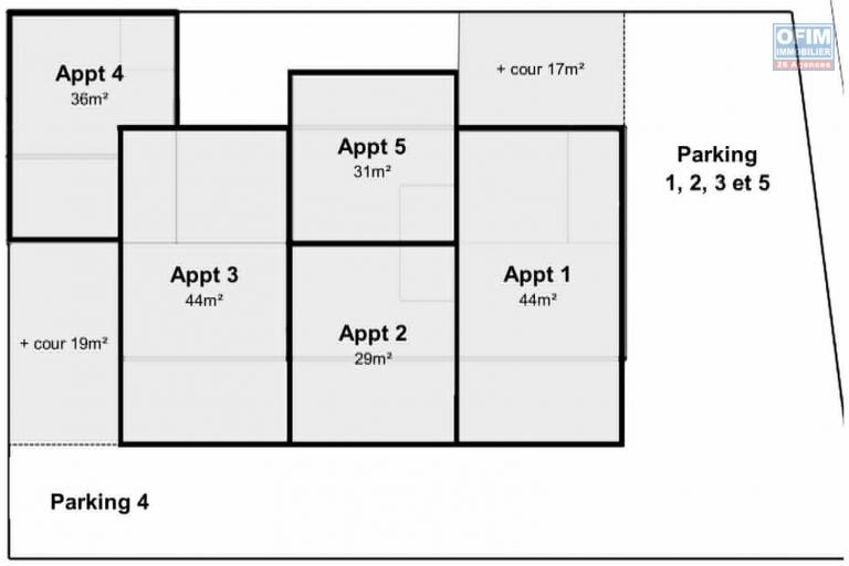 Spécial investisseur ensemble immobilier composé de 5 Appartements Ligne Paradis Saint Pierre